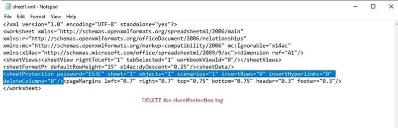 刪除「SheetProtection」